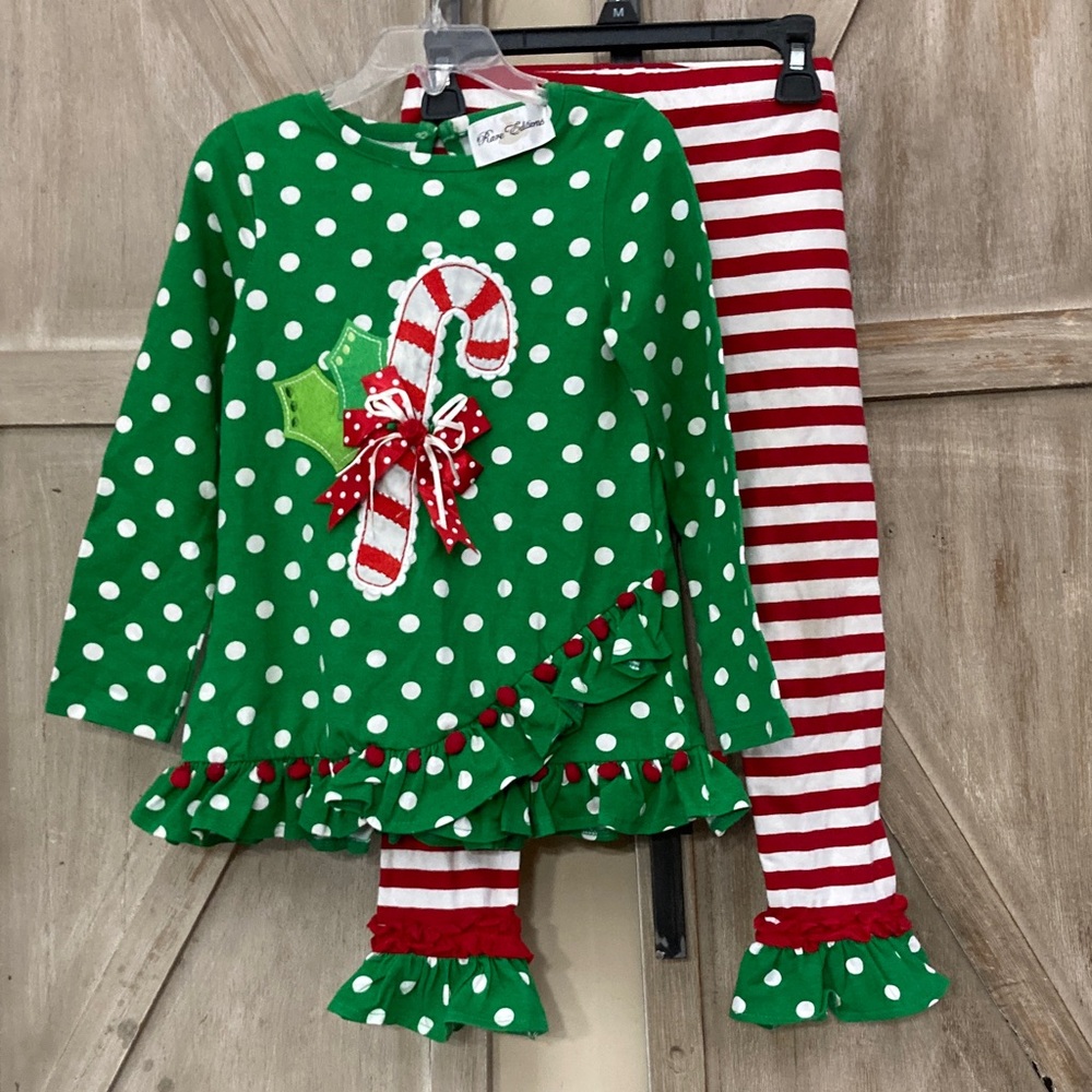 Rare Editions Green Polka Dot Two Pieces set 
Size 6